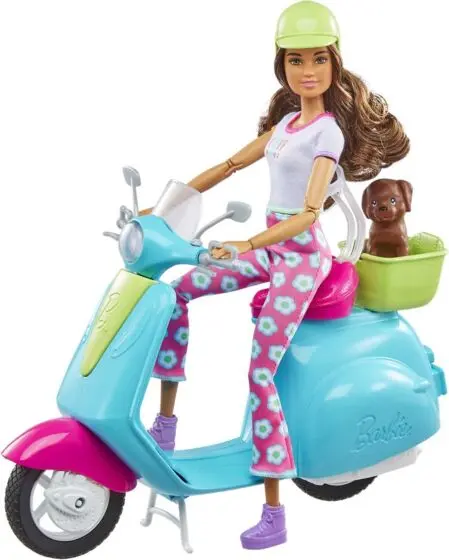 Barbie Fashionistas dukke med scooter lekesett