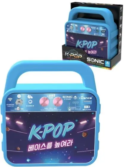 iDance Sonic K-Pop bærbar Bluetooth-høyttaler – blå
