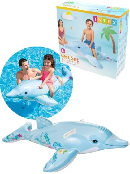 Intex Lil' Dolphin - oppblåsbar badeleke delfin - 175 cm