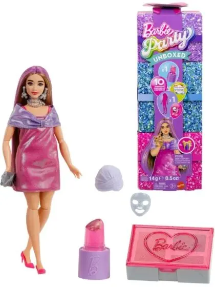 Barbie Party Unboxed Glam – Rosa Petite dukke med 10 overraskelser