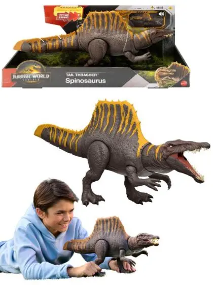 Jurassic World Rebirth Tail Trasher Spinosaurus – dinosaurfigur med lyder og bevegelser