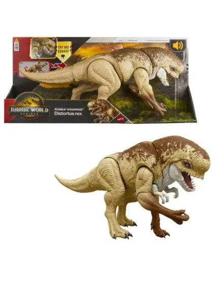 Jurassic World Distortus Rex – Actionfigur med bevegelige ledd og lyd