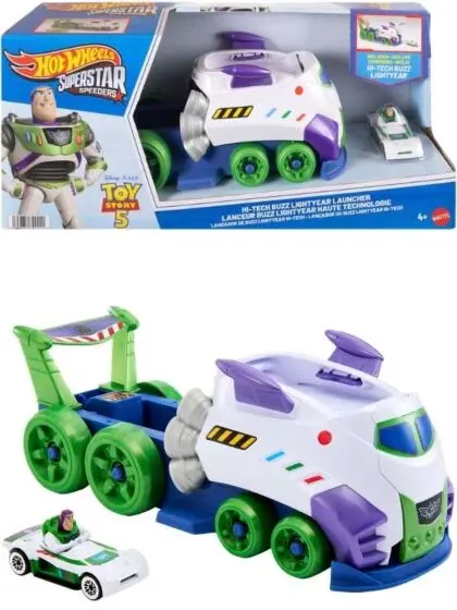 Hot Wheels Buzz Lightyear Launcher med bil - Toy Story 5