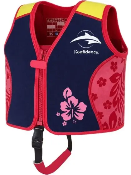Konfidence svømmevest barn 2-3 år med stropp - Oahu Pink/Navy