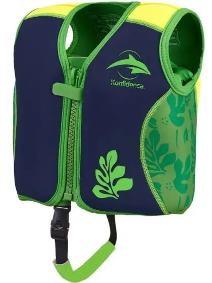 Konfidence svømmevest barn 2–3 år med stropp - Maui Green/Navy