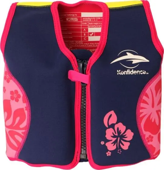 Konfidence svømmevest navy/pink/hibiscus - 1.5-3 år