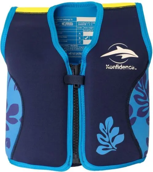 Konfidence svømmevest navy/palm - 4-5 år