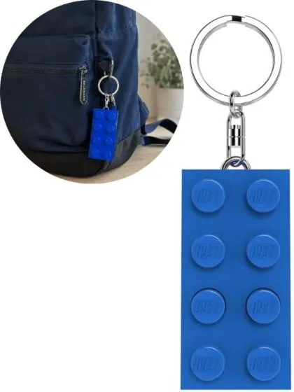 LEGO 2x4 Brick Keychain Light - blå nøkkelring med LED