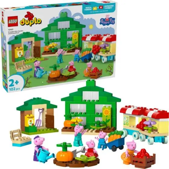 LEGO DUPLO 10461 Peppa Gris: Hagen og drivhuset til Bestefar Gris