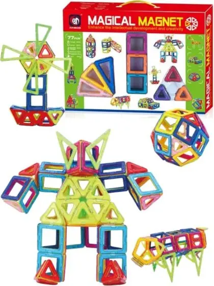Magical Magnet - magnetiske byggeklosser i flere farger - 77 deler