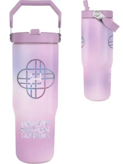 K-Pop Demon Hunters drikkeflaske – 850 ml med sugerør