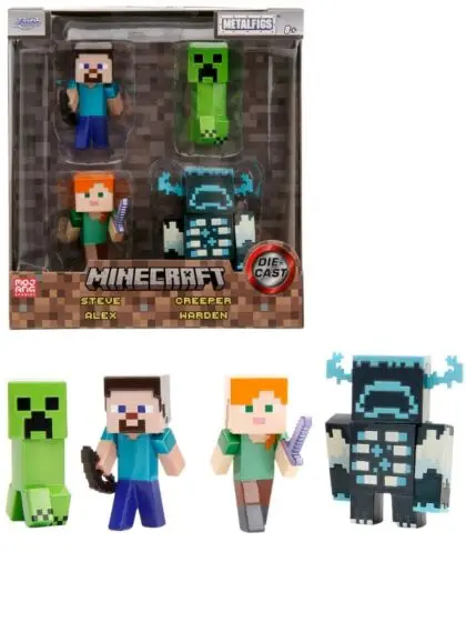 Minecraft Figursett med nanofigurer i metall - 4 stk