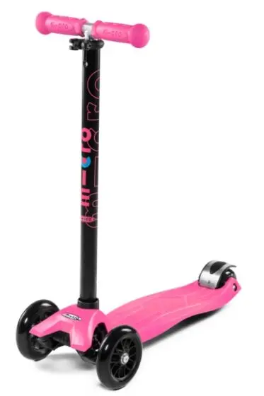 Micro Maxi Shocking T-bar sparkesykkel for barn 5-12 år - tre hjul - rosa