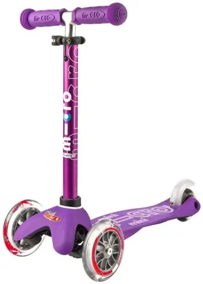 Micro Mini Deluxe Purple sparkesykkel for barn 2-5 år - tre hjul - tåler opptil 35 kg