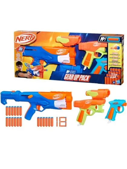 Nerf N Series Ultimate Gear Up - 3 forskjellige blastere og 18 dartpiler