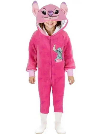 Disney Stitch Angel Onesie - rosa kosedrakt for barn 2-4 år - 98-104