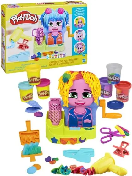 Play-Doh Frisørsalong lekesett med 6 bokser leire