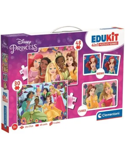 Clementoni Disney Princess Edukit 4 i 1 - spill og puslespill