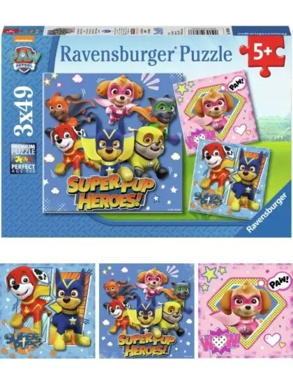 Ravensburger PAW Patrol Puslespill 3x49 brikker - Supervalper