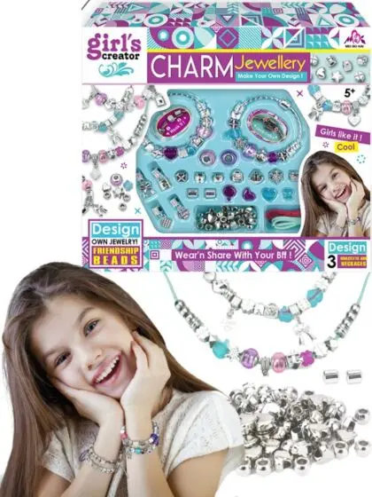 Girls Creator smykkesett - lag armbånd og halskjeder med charms