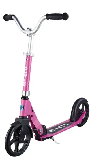 Micro Cruiser Pink sparkesykkel for barn - store hjul og ekstra bredt styre
