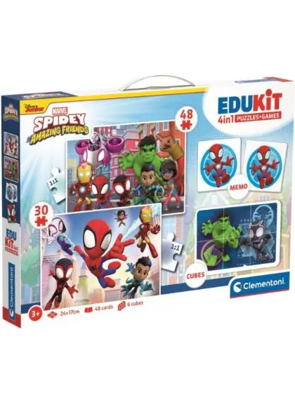 Clementoni Spidey Edukit 4 i 1 - spill og puslespill