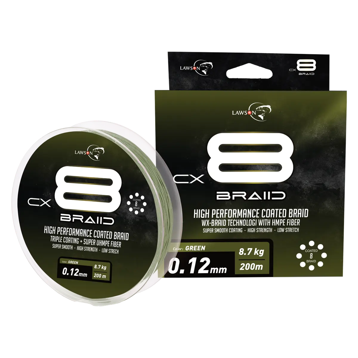 Lawson CX8 Braid Green Coated