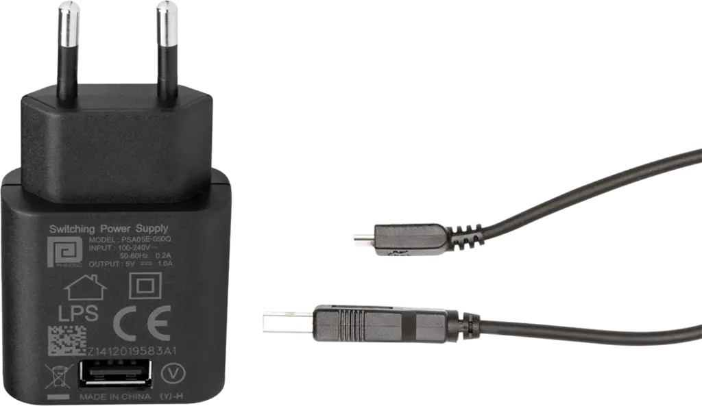 Tilbehør støpsel m/ USB - micro USB Black ES