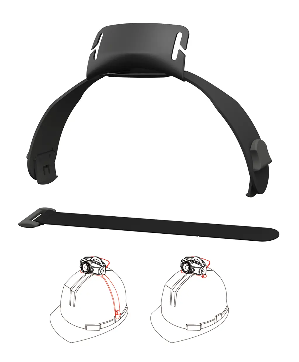 Tilbehør hjelmfeste topp for MH /iH Black ONE