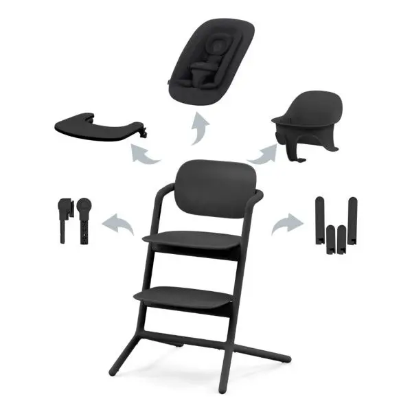 Cybex, Spisestol, Lemo Chair, 4i1 Pakke - Stunning Black - denlillebarnebutikken.no