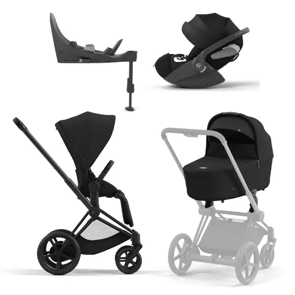 Cybex, Barnevogn, Platinum Line, e-Priam inkl. Cloud T & Base T - Sepia Black/Matt Black - denlillebarnebutikken.no