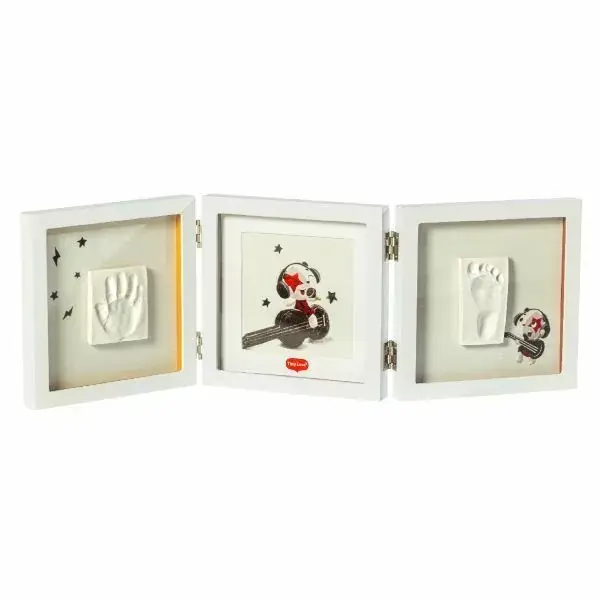 Tiny Love, Double Frame White, Gipsavstøp m/bilderamme