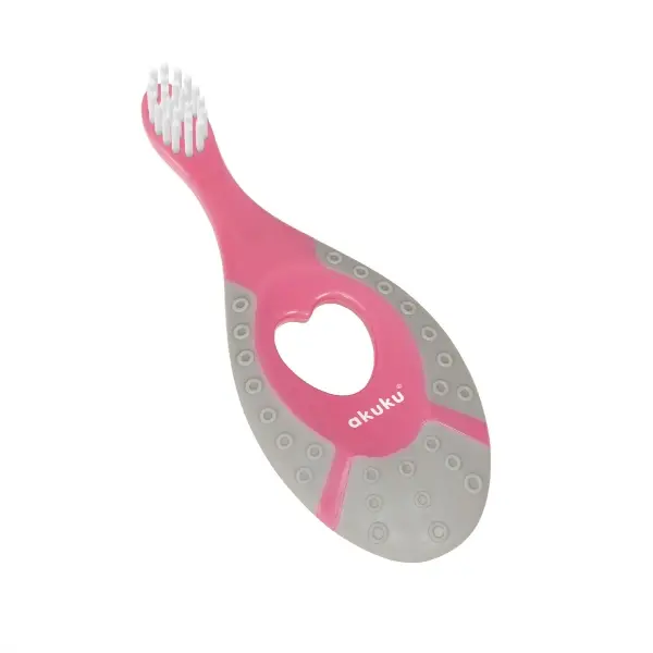 Akuku Baby Tannbørste 0–2 år - Pink - denlillebarnebutikken.no