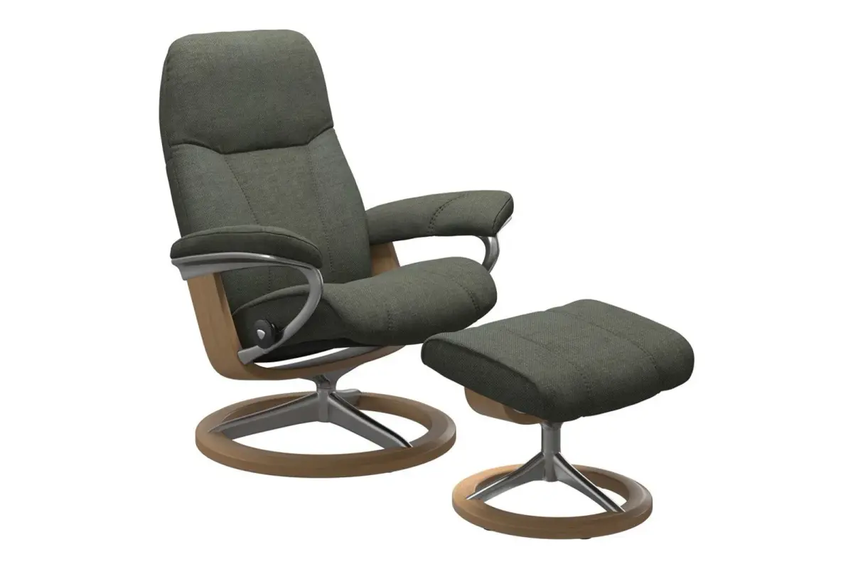 Stressless® Consul (M) Signature lenestol med krakk