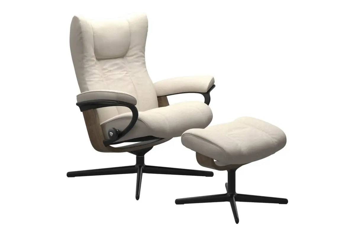 Stressless® Wing (M) Cross lenestol med krakk