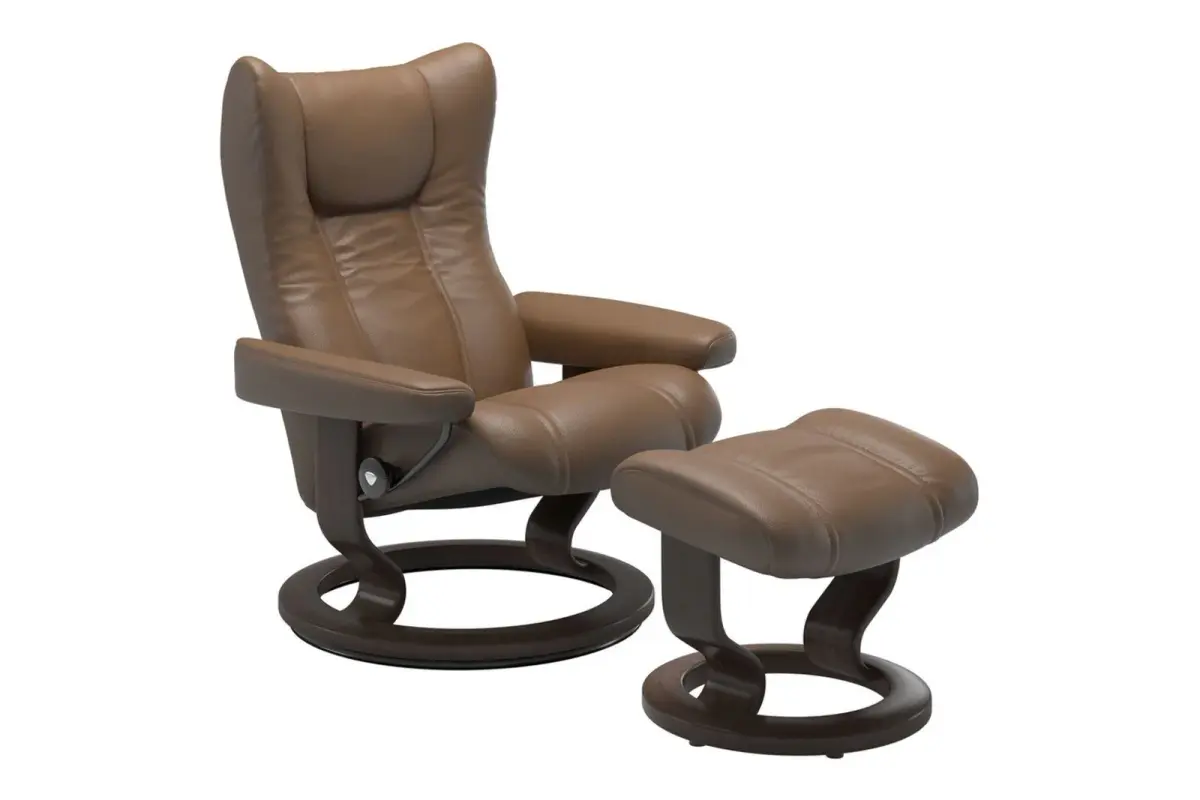 Stressless® Wing (M) Classic lenestol med krakk