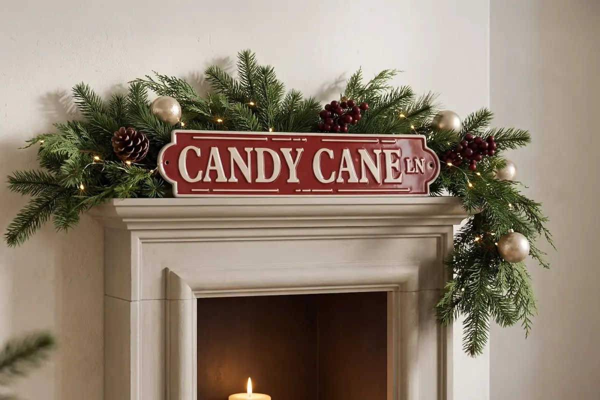 Candy Cane Lane skilt/veggdekorasjon