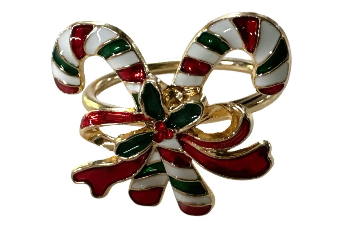Candycane serviettring 4pk