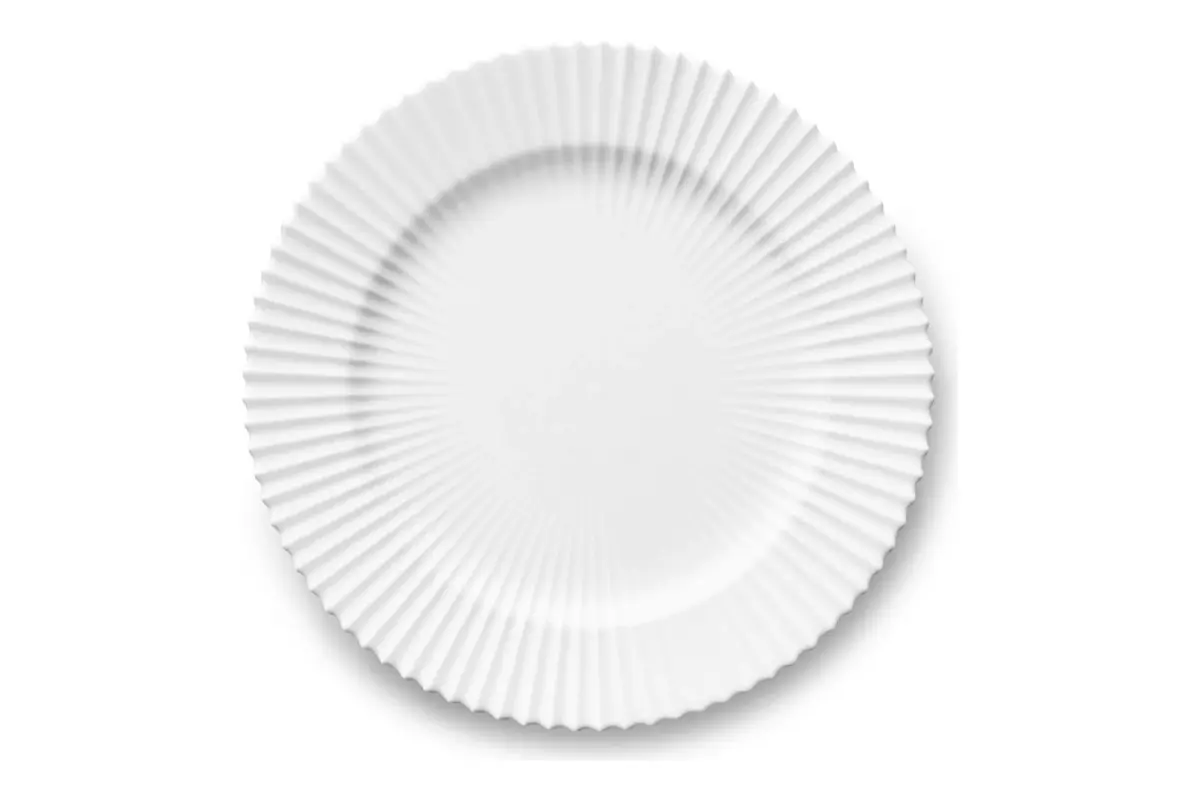 Lyngby Tallerken 23,5 cm – Hvit