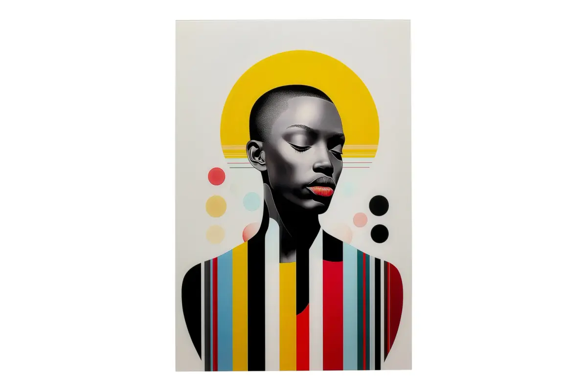 Muse retro dame glassbilde