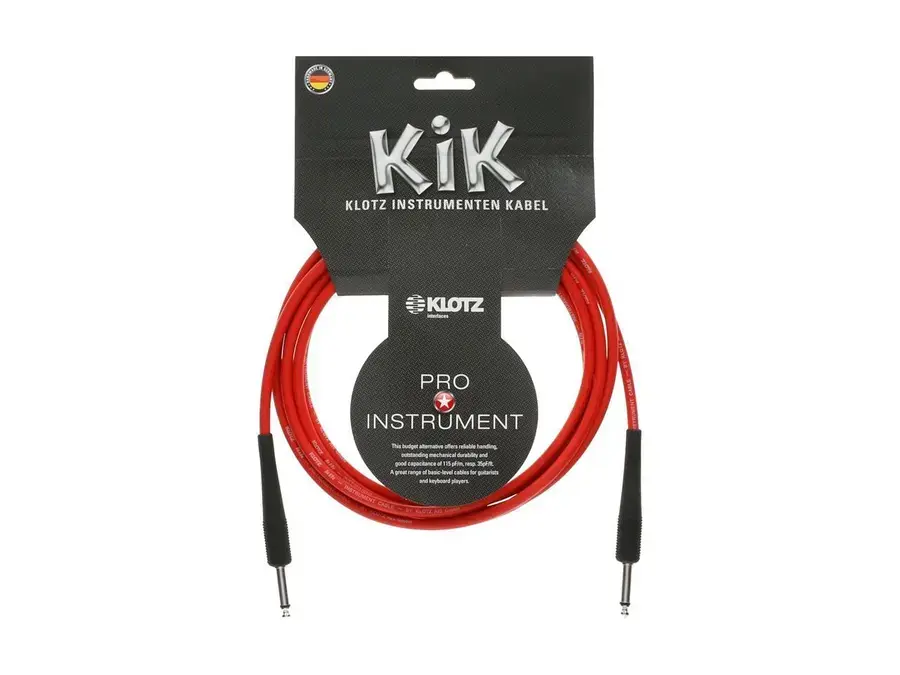 Klotz gitarkabel 6 m rød