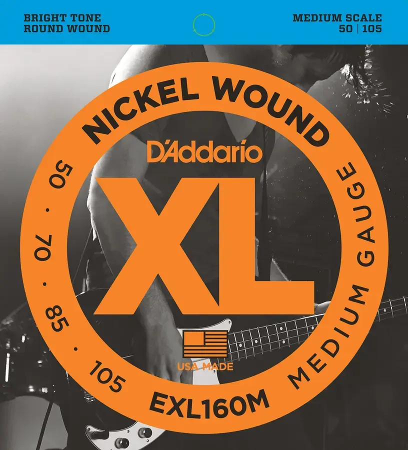 D'Addario EXL160M Strengesett El-bass