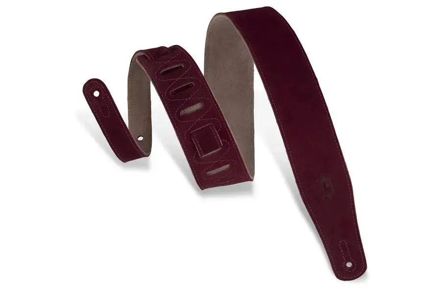 Levy's 2.5" gitarreim i skinn, burgunder