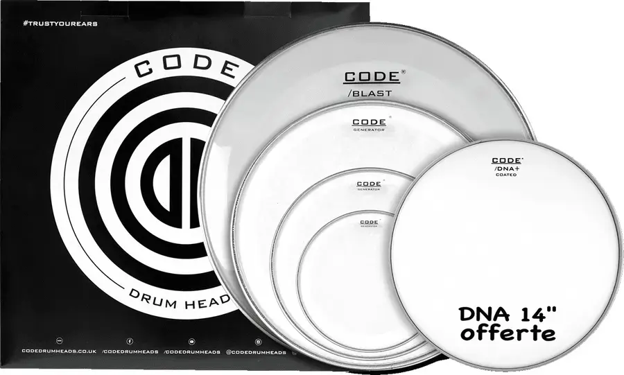 Code Drumheads FPGENCLRR Clear Rock