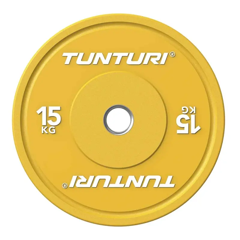 Tunturi Platinum Yellow Bumperplate - 15 kg