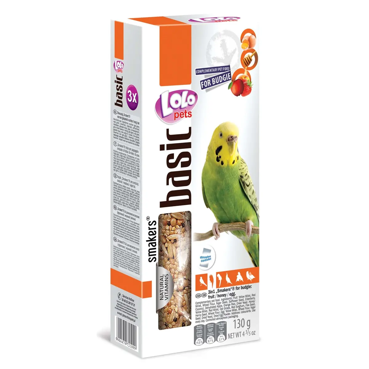 Lolo frøstang med frukt-egg-honning 3pk undulat - fuglebutikken.no