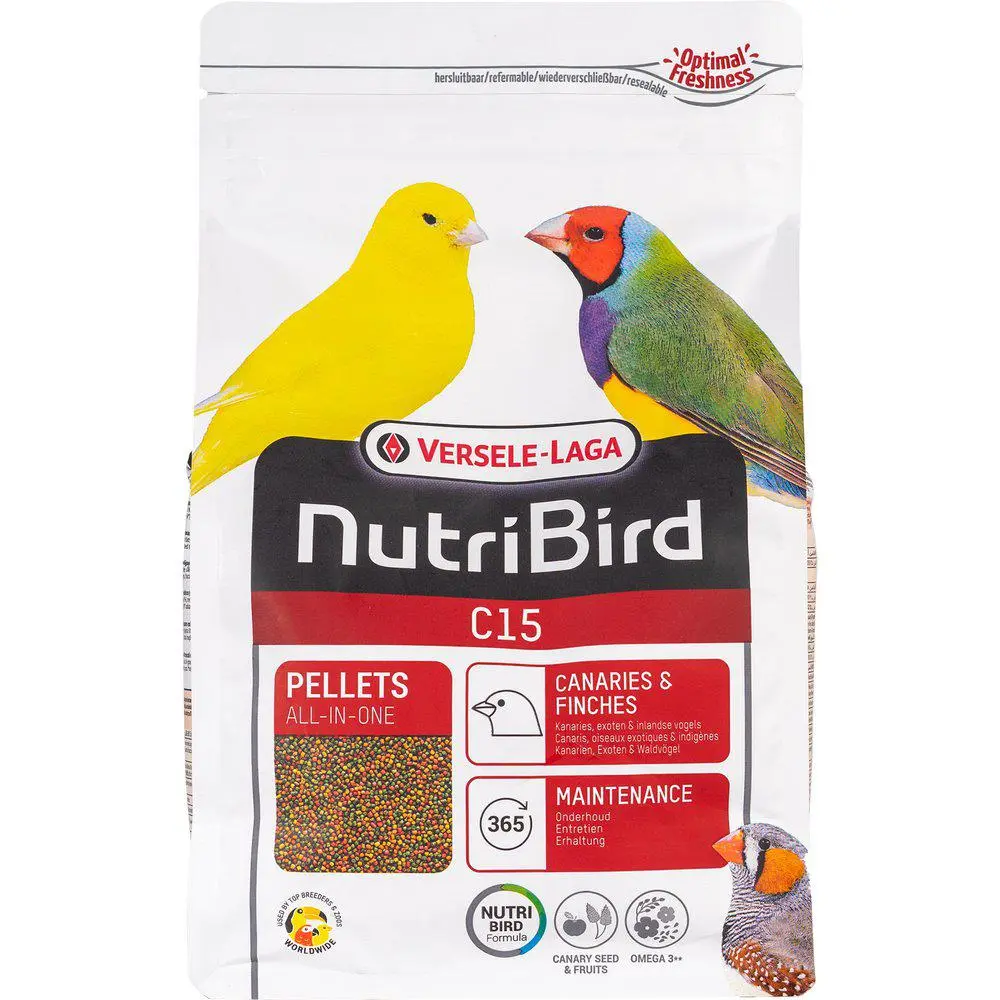 Nutribird C15 Pellets For Kanarie Og Fink 1Kg - fuglebutikken.no