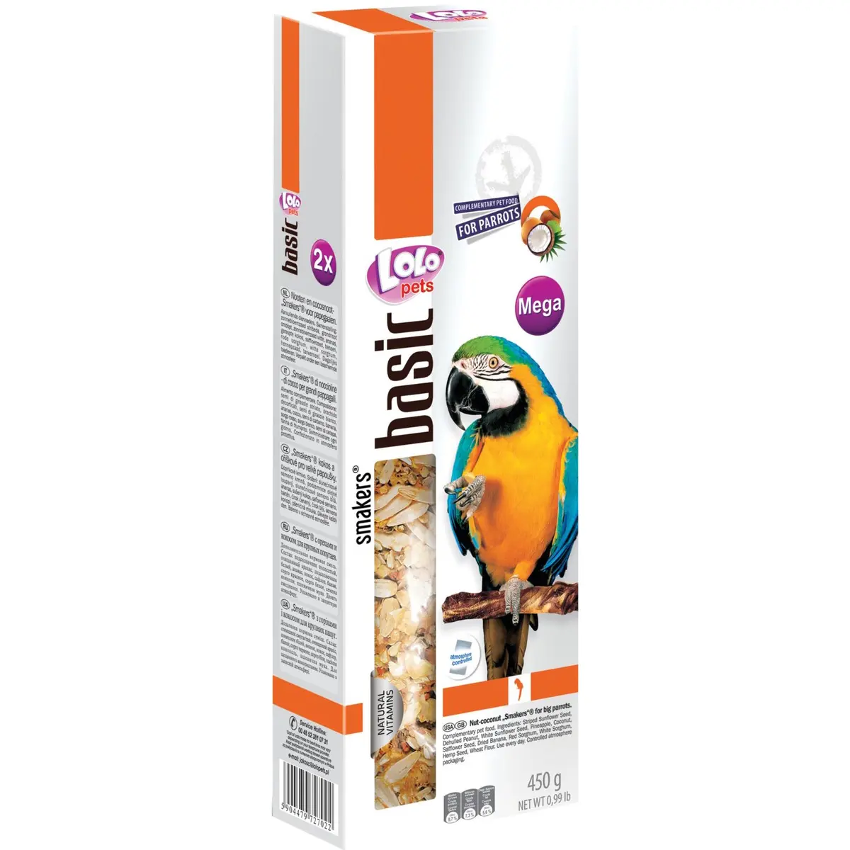 Lolo Pets Frøstenger til Papegøye med Nøtter og Frukt MEGA - fuglebutikken.no