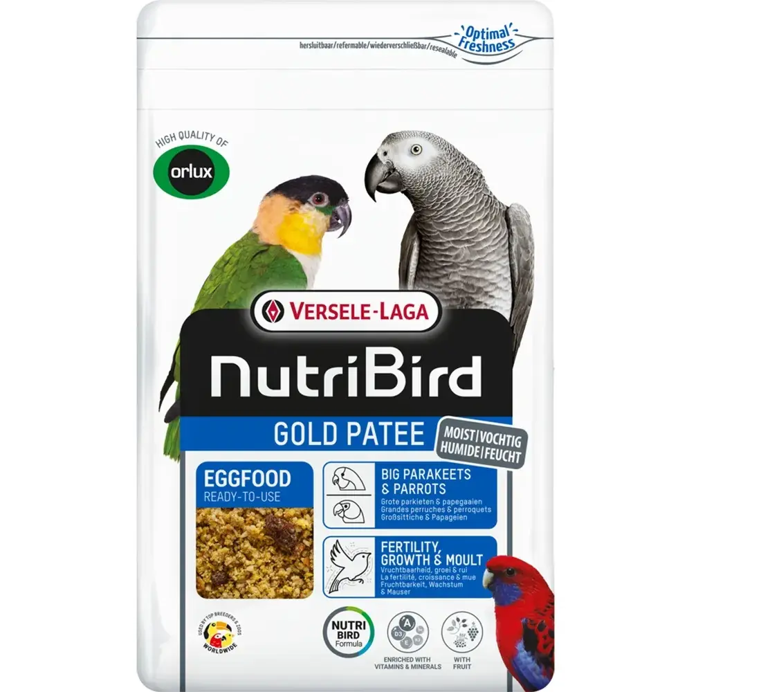 Nutribird Gold Patee parakitt og papegøyer 1kg - fuglebutikken.no