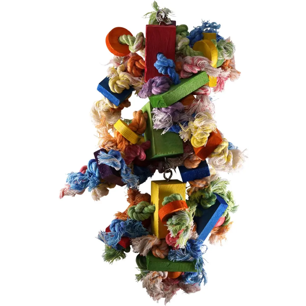 Vadigran Fugleleke med Tau og klosser av tre 45cm - fuglebutikken.no